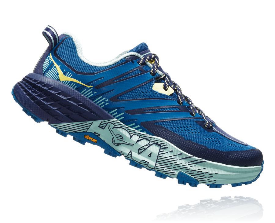 Trail Shoes Womens - Hoka One One Speedgoat 3 - Blue - BYXMELC-13